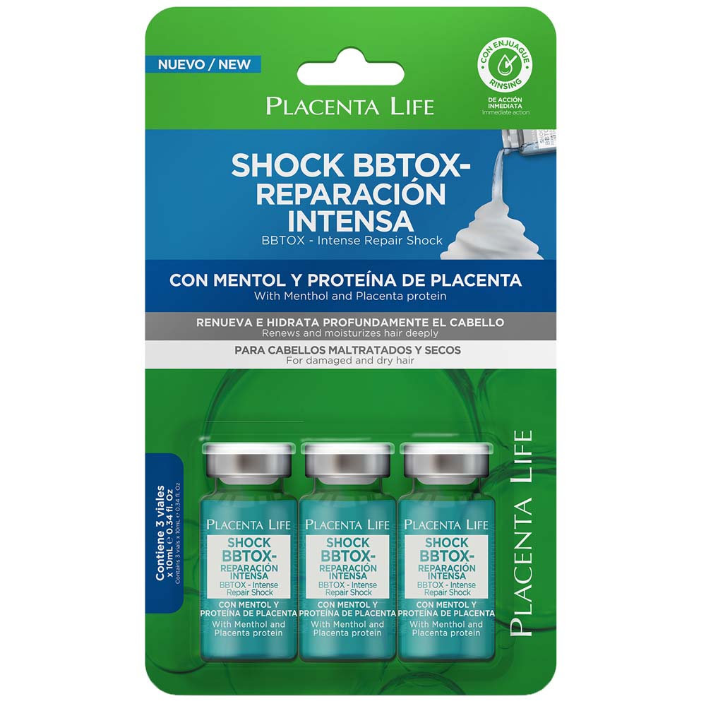 Ampolla Bbtox-Reparación Intensa PLACENTA LIFE Frasco 10ml x 3un