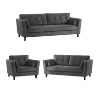 Juego de Sala 3 2 1 Handry Alto Hogar Gris Oscuro