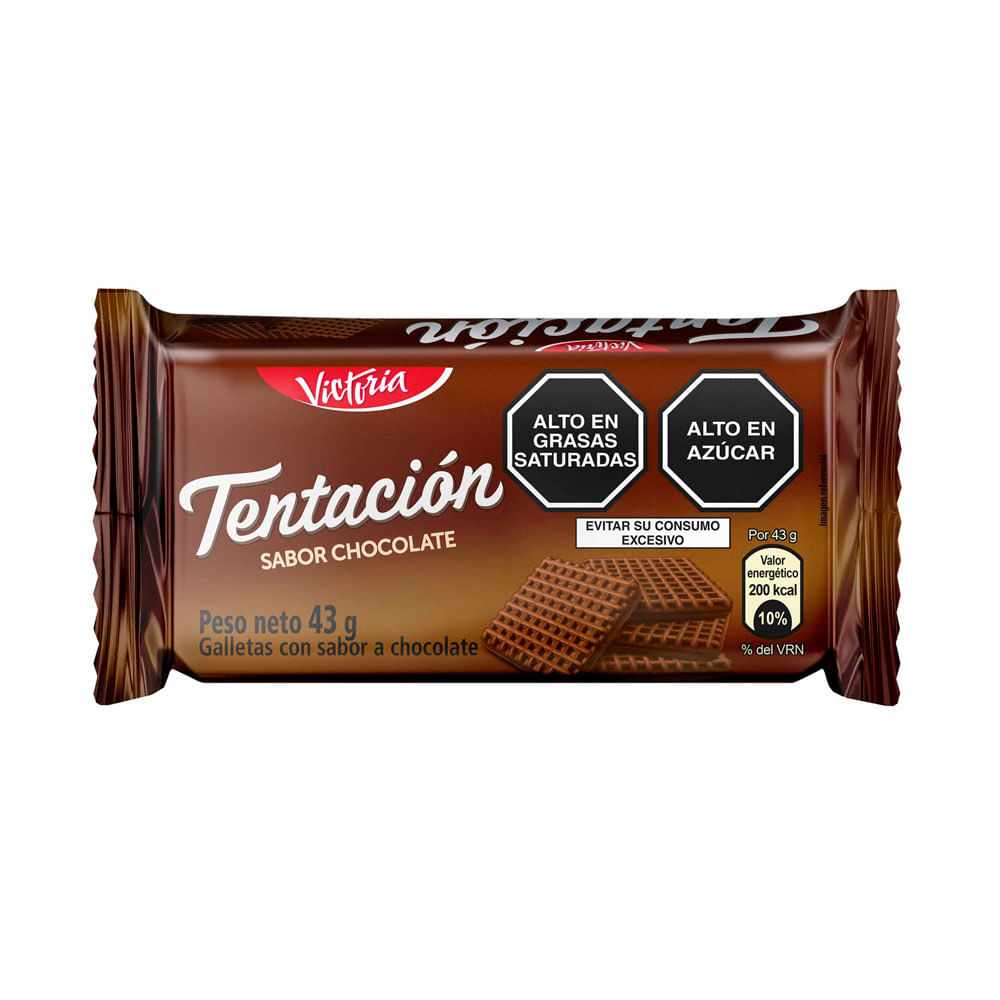 Galleta TENTACION Sabor Chocolate Empaque 43g Paquete 6un
