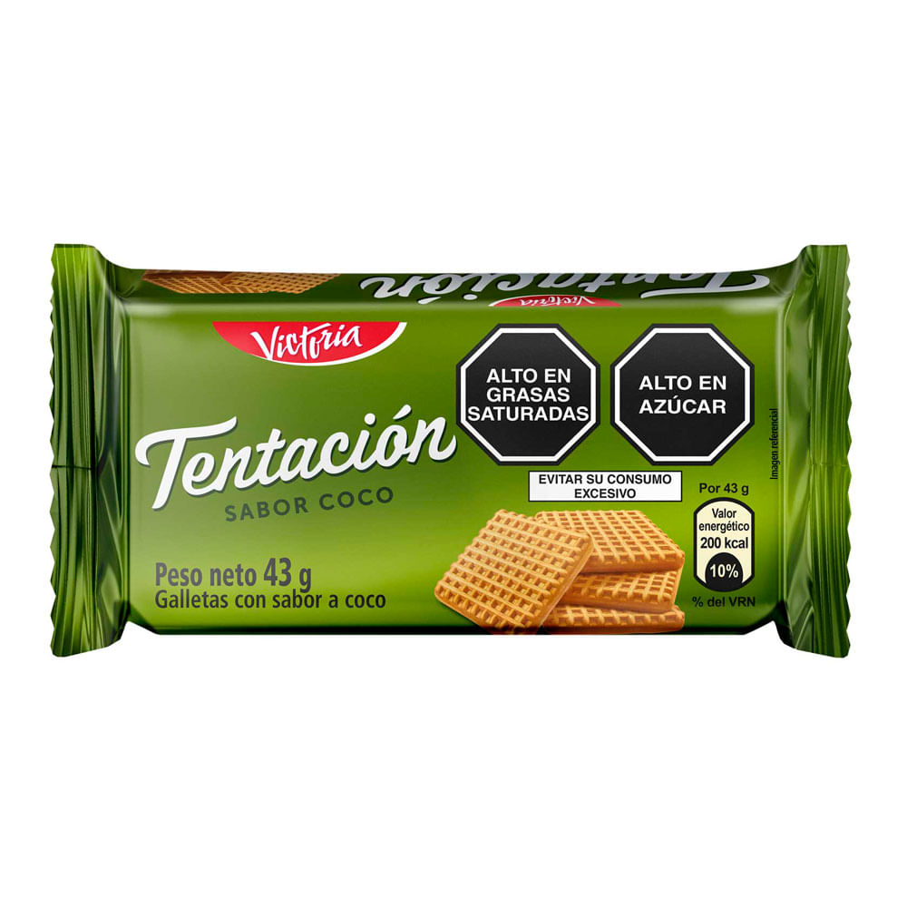 Galleta TENTACION Sabor Coco Empaque 43g Paquete 6un