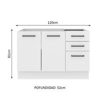 Mueble Fregadero Madesa Agata 2 Puertas y 3 Cajones