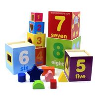 Cubos de madera apilables X8