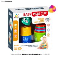 Juguete de vasos apilables en caja X8