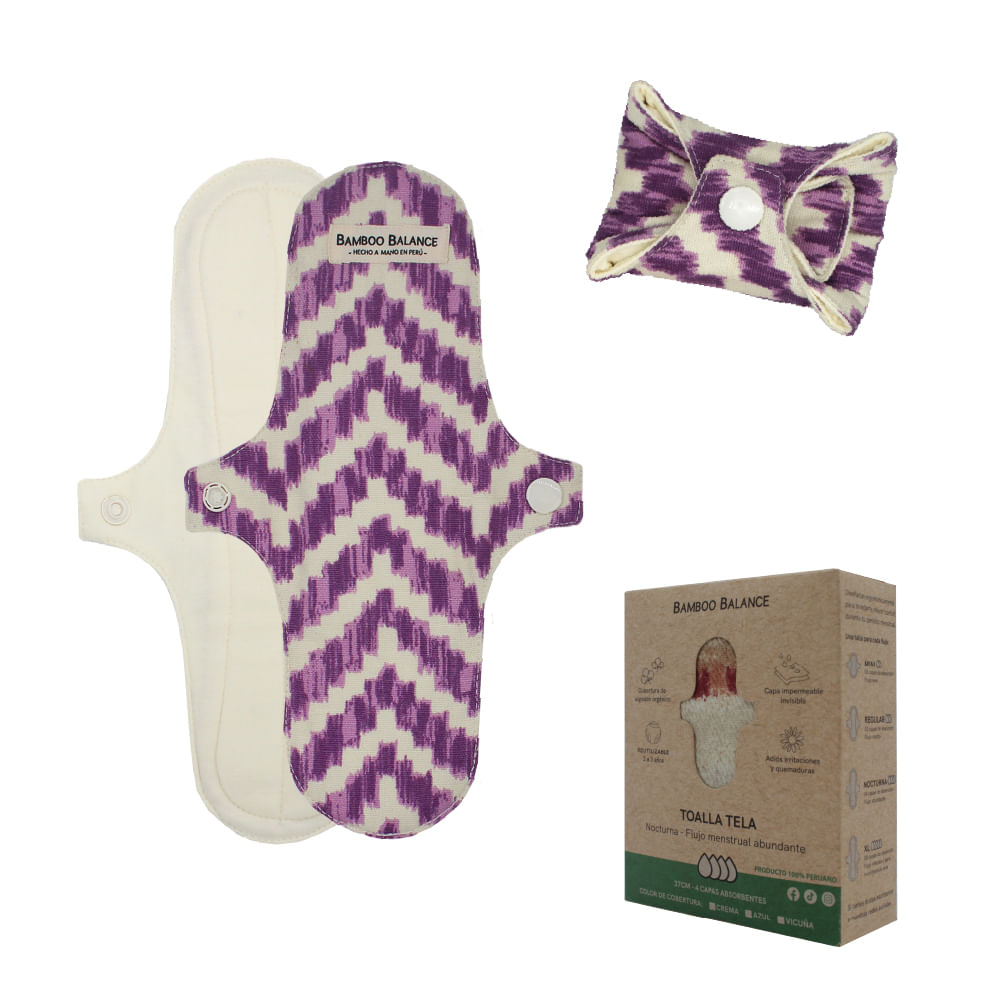 Toalla Higiénica de Tela Bamboo Balance Nocturna Crema