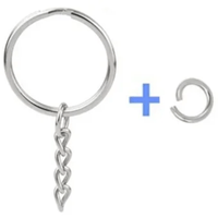 100 Argollas Aros Llavero de 2.5cm Resina Manualidades Cadena