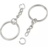 Llavero de Argolla con Cadena  25mm Anillo Argollas para Llavero por 100 Piezas