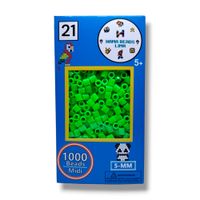Cajita de Colores Hama Beads de 1000 Unidades Midi 5mm Verde Fluorescente