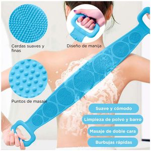 Cepillo Masajeador Corporal de Silicona para Ducha Celeste C60