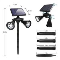 Lampara Solar para Jardin con estacas más Sensor de Movimiento 600 lumenes Luz amarilla