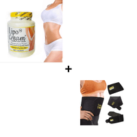 Combo Crema Reductora Lipocream + Faja Sweat Belt Efecto 360