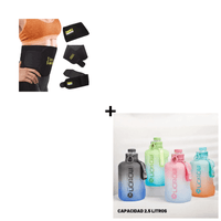 Combo Faja Sweat Belt Efecto 360 + Tomatodo de 2.5 Litros