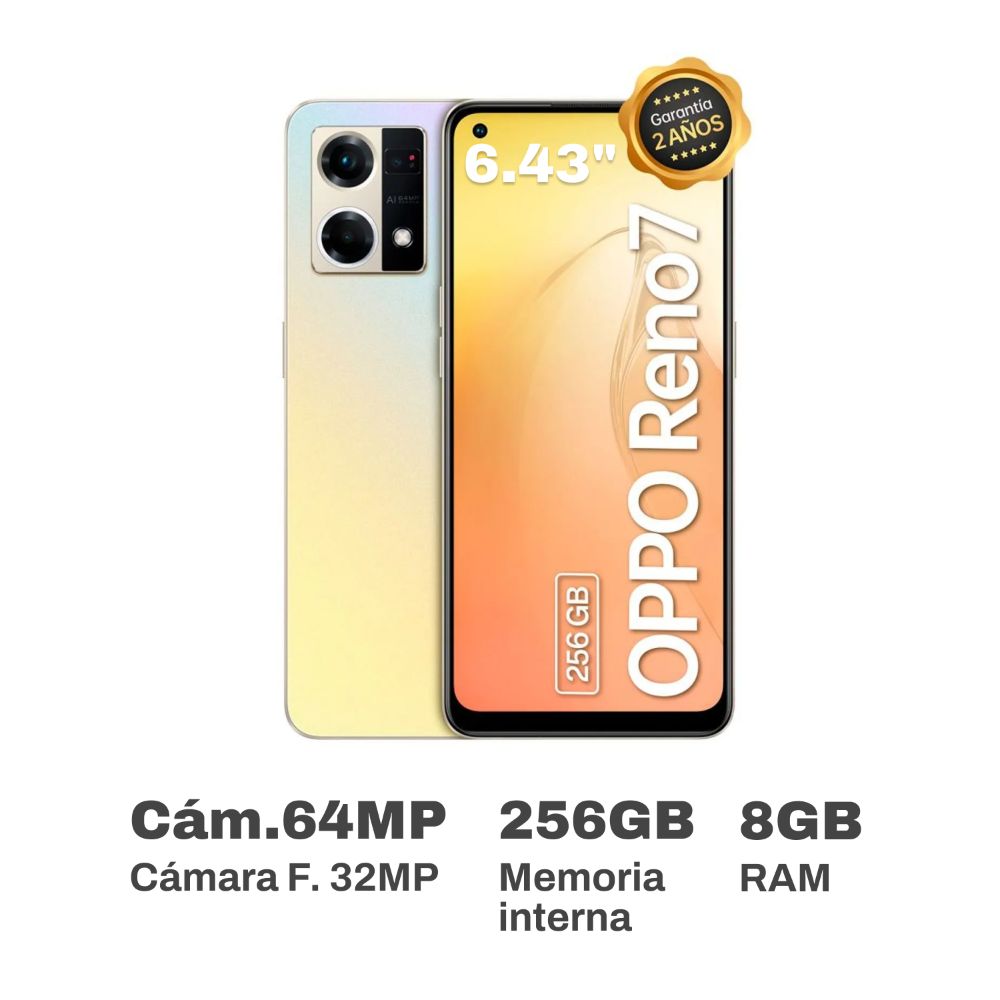 Celular Oppo Reno 7 6.43"" 8GB RAM 256GB Dorado