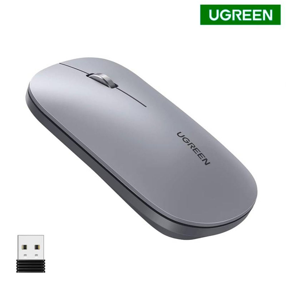 Mouse Silencioso Inalámbrico UGREEN 4000 DPI USB 2.4GHz Gris