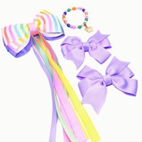 Set de niñas 3 Lazos y Pulsera Marialu Creaciones
