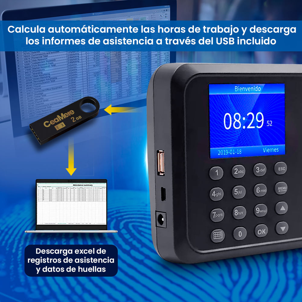 Reloj Control De Asistencia Con Huella Digital Plazavea Plazavea