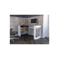 Escritorio (Mesa)de trabajo 2 cajones Tesla color Blanco/Macadamia TU MESITA