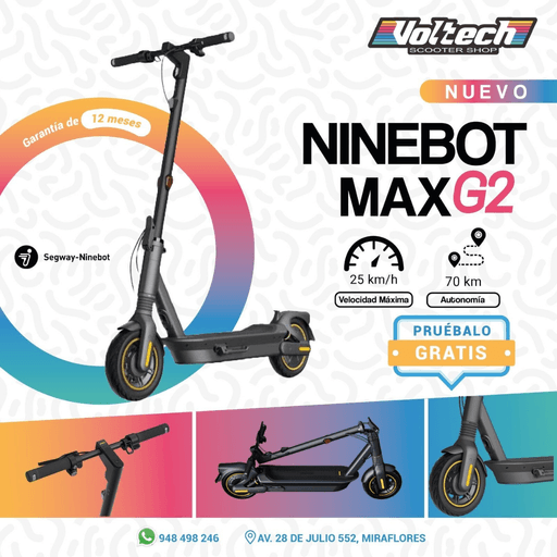 Scooter Eléctrico Ninebot Max G2 de 70 Km de Autonomía