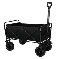Remolque Coche Carrito Para Camping Compras Plegable Negro