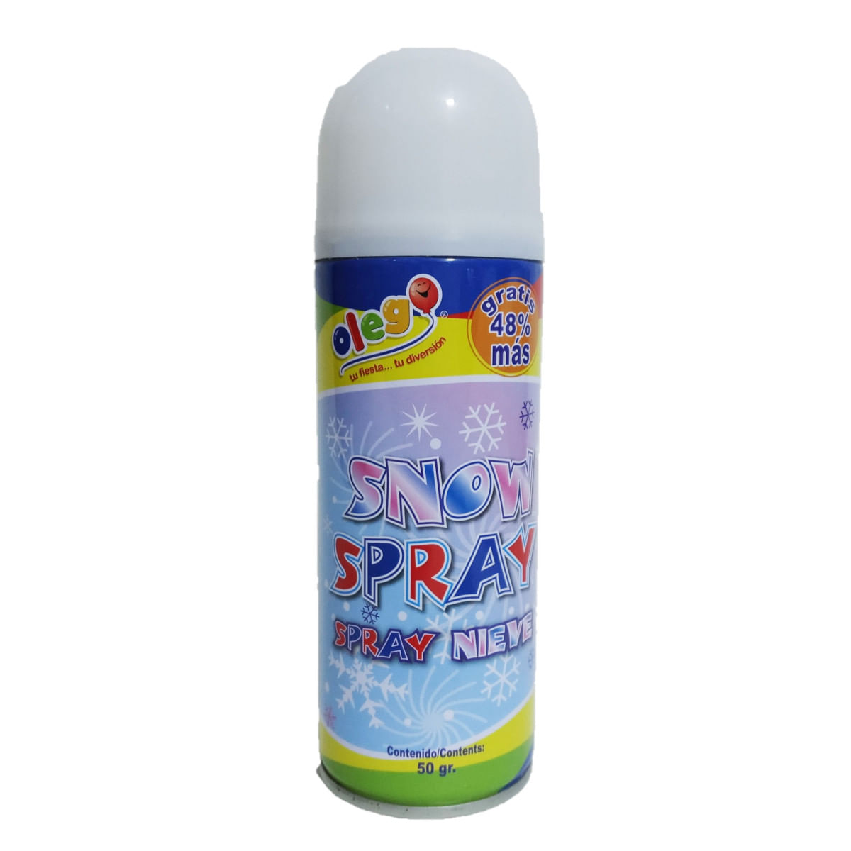 Cotillon Spray Espuma Nieve Artificial Blanco 210ml Olego
