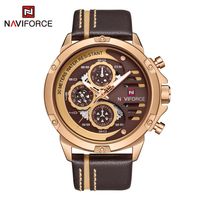 Reloj Naviforce Acero Oro Rosa y Cuero Marrón NAV-37
