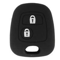 Funda Protectora de Llave Emisor en Silicona color negro 02 Botones para Peugeot