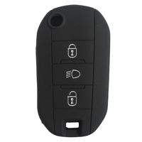 Funda Protectora de Llave Flip en Silicona color negro 03 Botones para Citroën