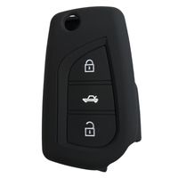 Funda Protectora de Llave Flip en Silicona color negro 03 Botones para Toyota