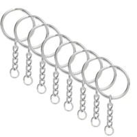 1000 Llaveros de Argolla con Cadena Argollas para Llavero de 25mm Anillo para Manualidades