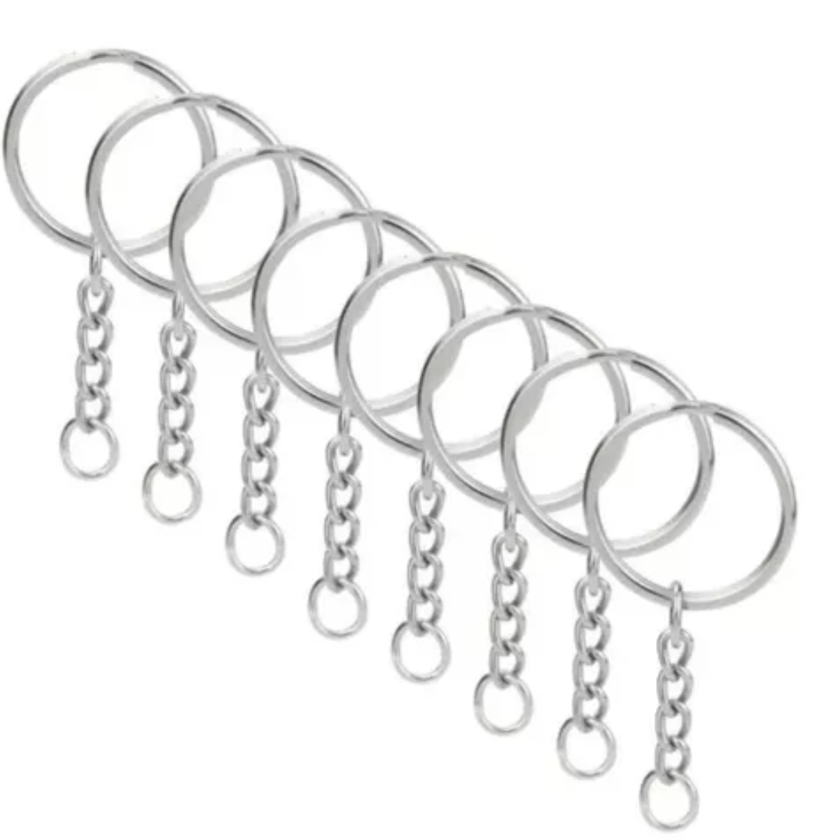 1000 Llaveros de Argolla con Cadena Argollas para Llavero de 25mm Anillo para Manualidades