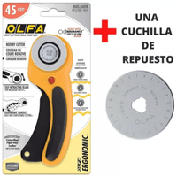 Cortadora de Tela Manual Olfa Original Cuchilla Circular de 45mm Más 1 Cuchilla Circular