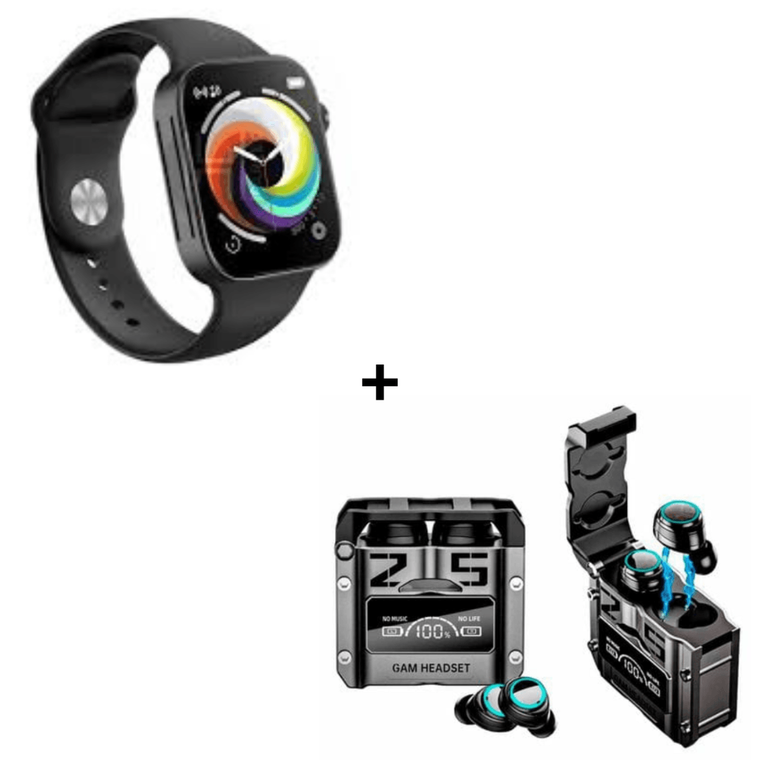 Combo Smartwatch I8 Pro Max Negro + Audífonos Gamer M25