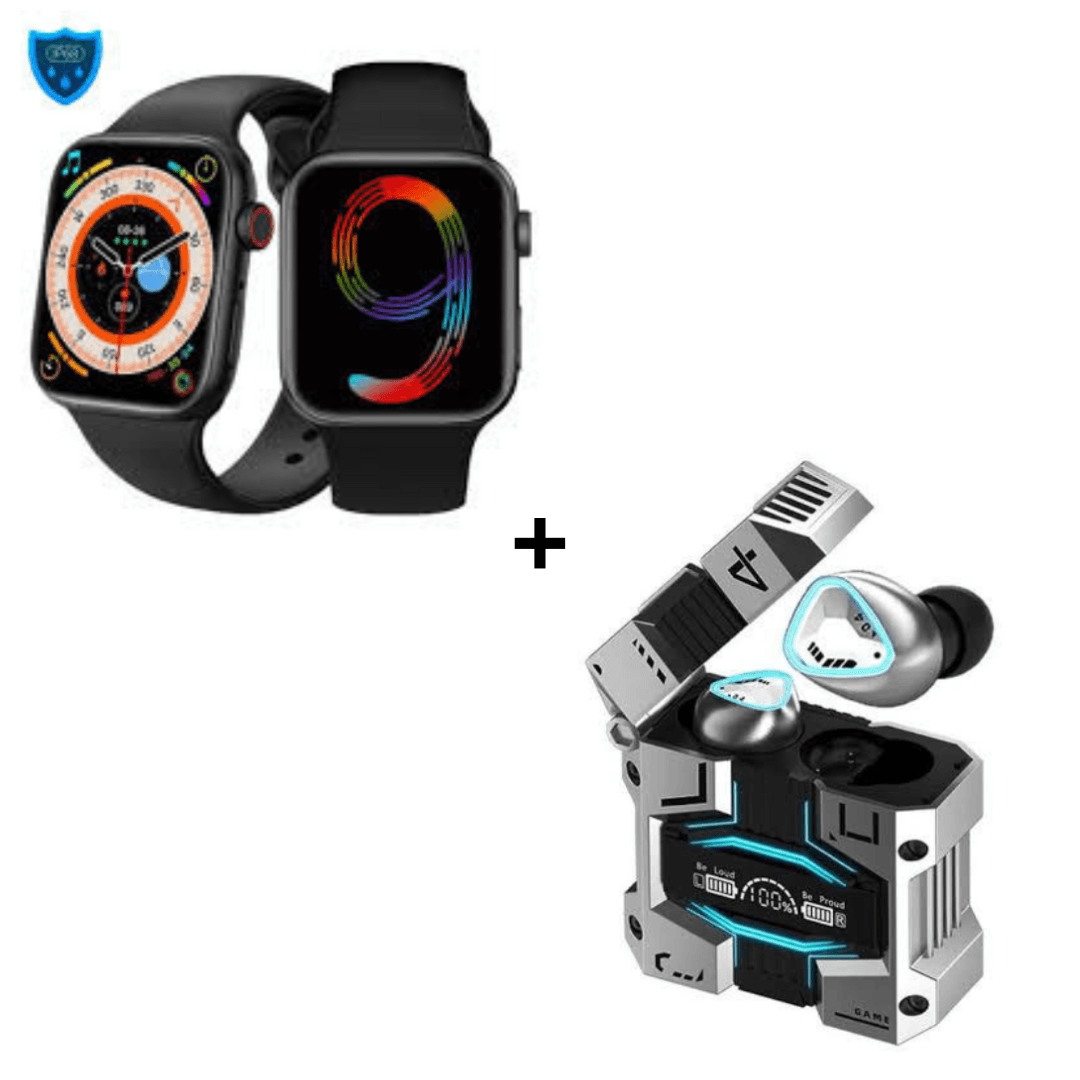 Combo Smartwatch I9 Pro Max S Negro + Audífonos Inalámbricos M45