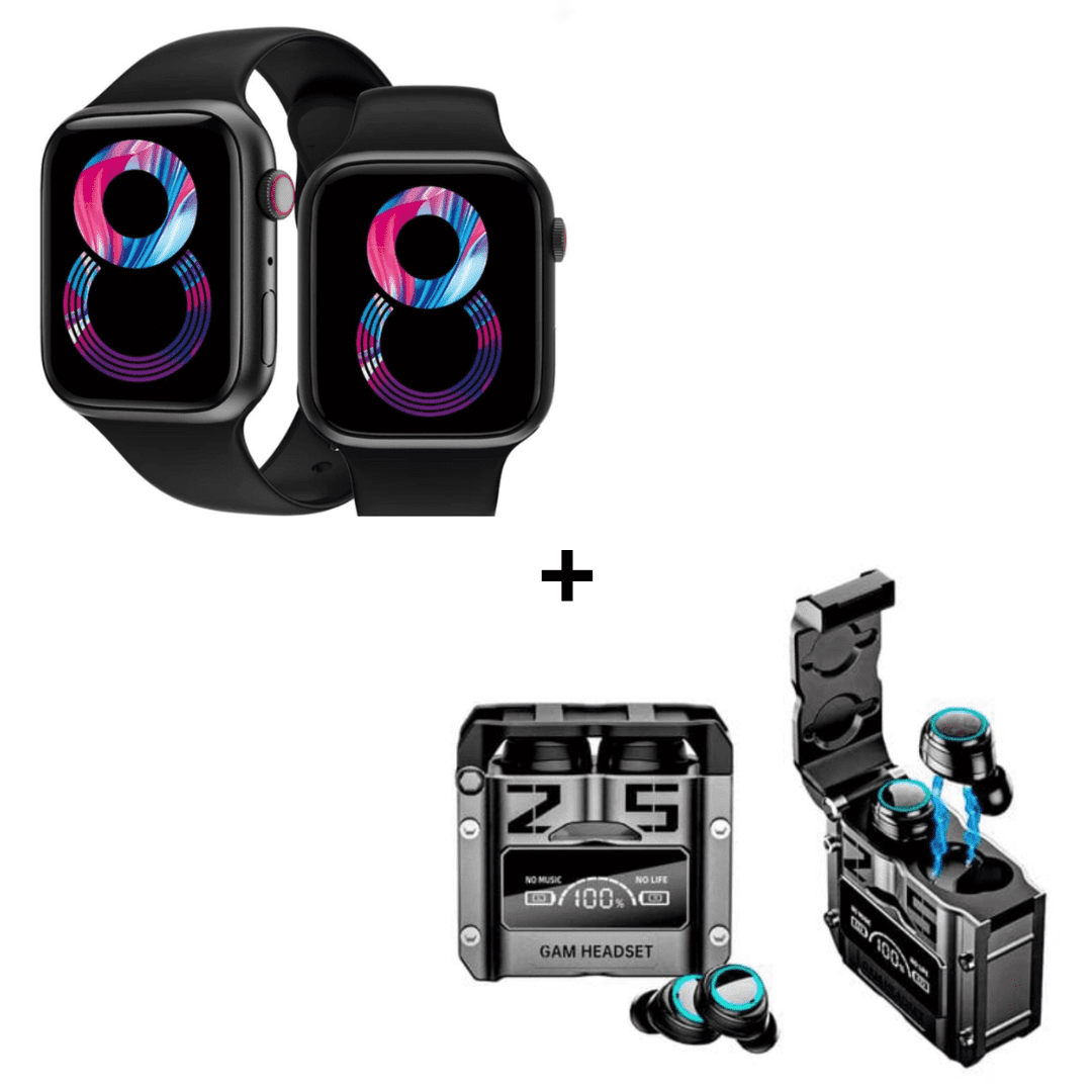 Combo Smartwatch T900 Pro Max L Negro + Audífonos Gamer M25