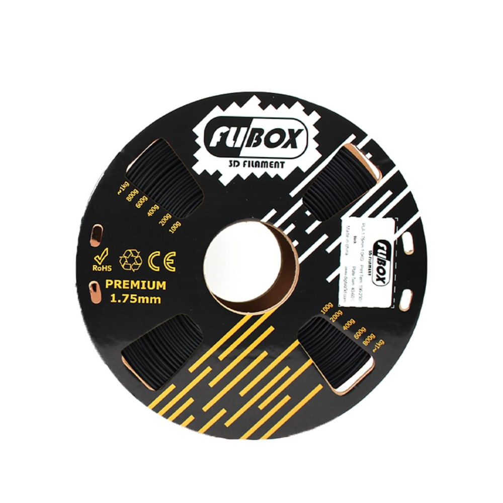 Filamento 3D PLA 1KG 1.75mm Flibox Negro