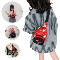 Morral Mini Mochila Riñonera para niños de Dinosaurio Rojo