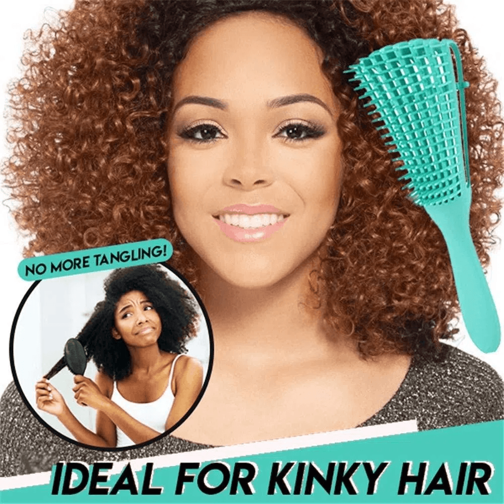 Peine Cepillo Flexible Desenredante para Cabello Ondulado Rizado Afro