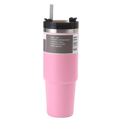 Termo de acero inoxidable para bebidas de viaje, 9.5 fl oz, termo de café  con diseño lindo para bebidas y tazas (rojo rosa)