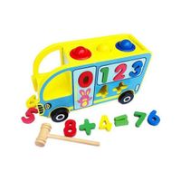 Bus Encaje de Madera con números