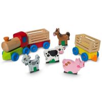 Juguete Tren de Animales de la Granja en Madera