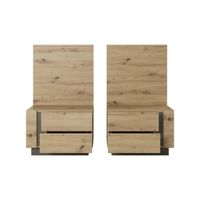 Mesa de Noche o Velador Moderno Pack x2 Stalin 2 cajones TU MESITA