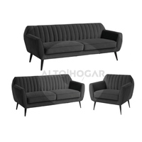 Juego de Sala 3 2 1 Dehlia Negro