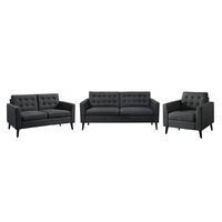 Juego de Sala 3 2 1 Lua Alto Hogar Gris Oscuro