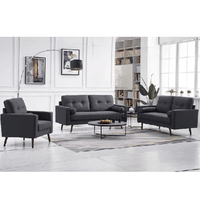 Juego de Sala 3 2 1 Palme Alto Hogar Gris Oscuro