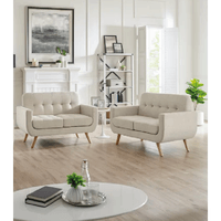 Juego de Sala Alto Hogar Rebbe 3 2 Crema