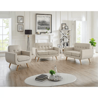Juego de Sala Rebbe 3 2 1 Alto Hogar Crema