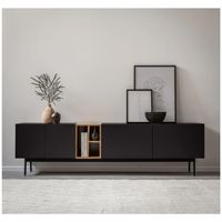 Mesa de Tv 85” Lucianné Ventitas Home Negro y Duna