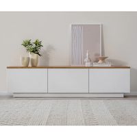 Mesa de Tv 55” Valessio Ventitas Home Duna y Blanco