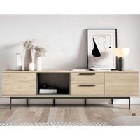 Mesa de Tv 77” Giannina Ventitas Home Rovere y Plomo