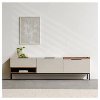 Mesa de Tv 77” Rekna Ventitas Home Gris Suave y Gales