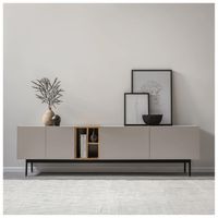 Mesa de Tv 85” Lucianné Ventitas Home Taupe y Duna